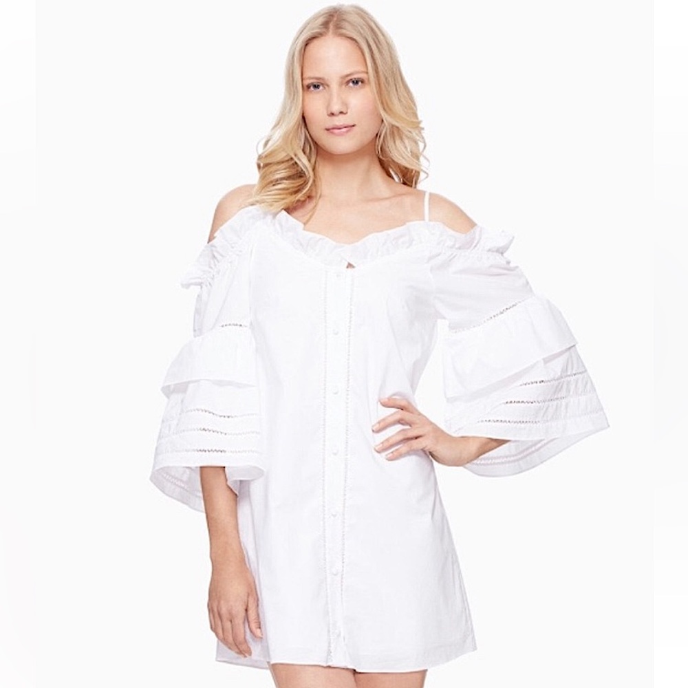 PARKER Keegan White Cotton Mini Dress